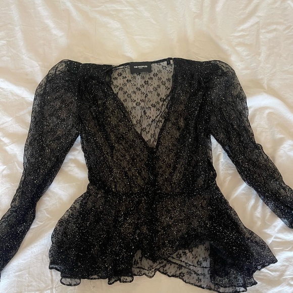 Kooples sparkle long sleeve top mesh - Picture 1 of 3